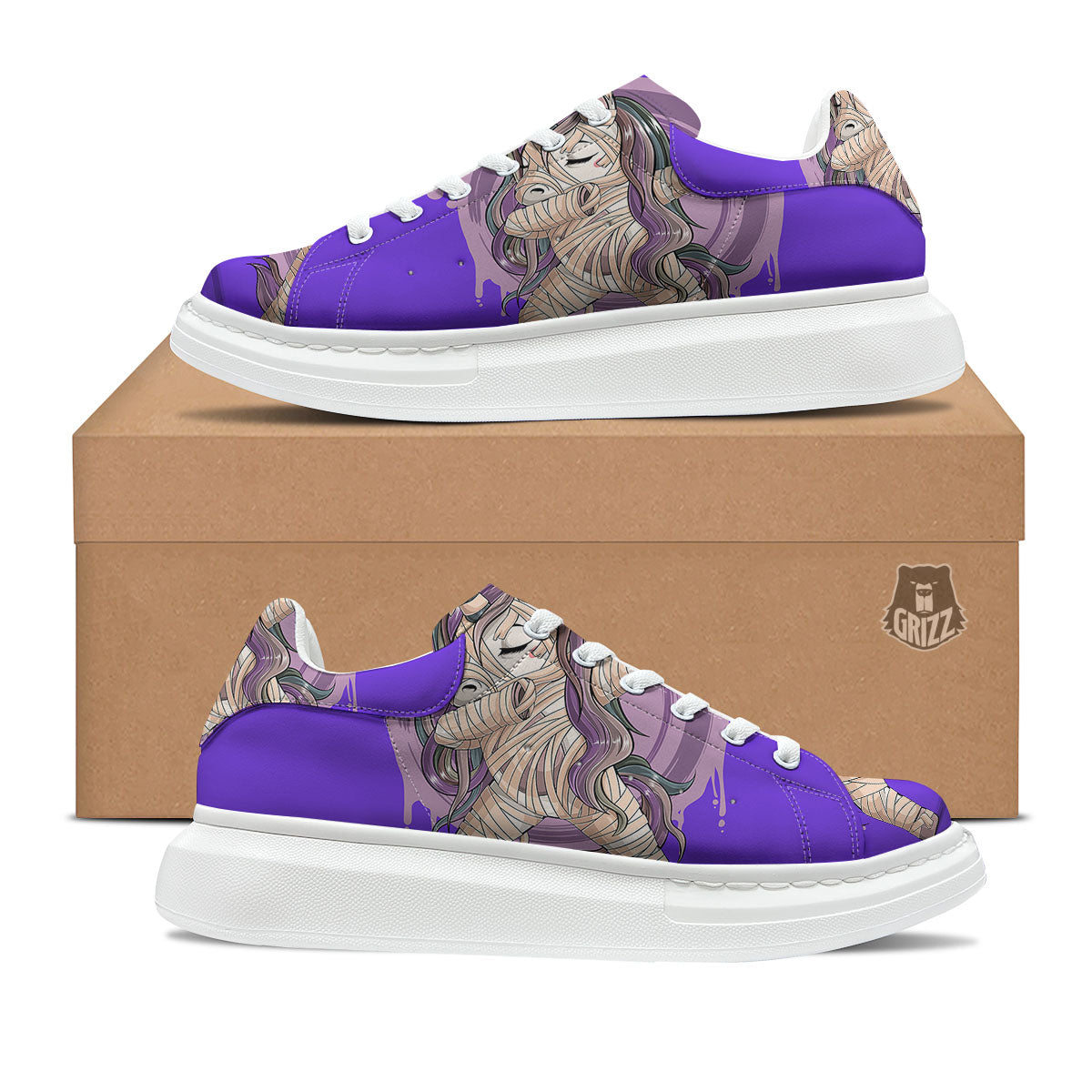Mummy Unicorn Dap Print Platform Shoes-grizzshop