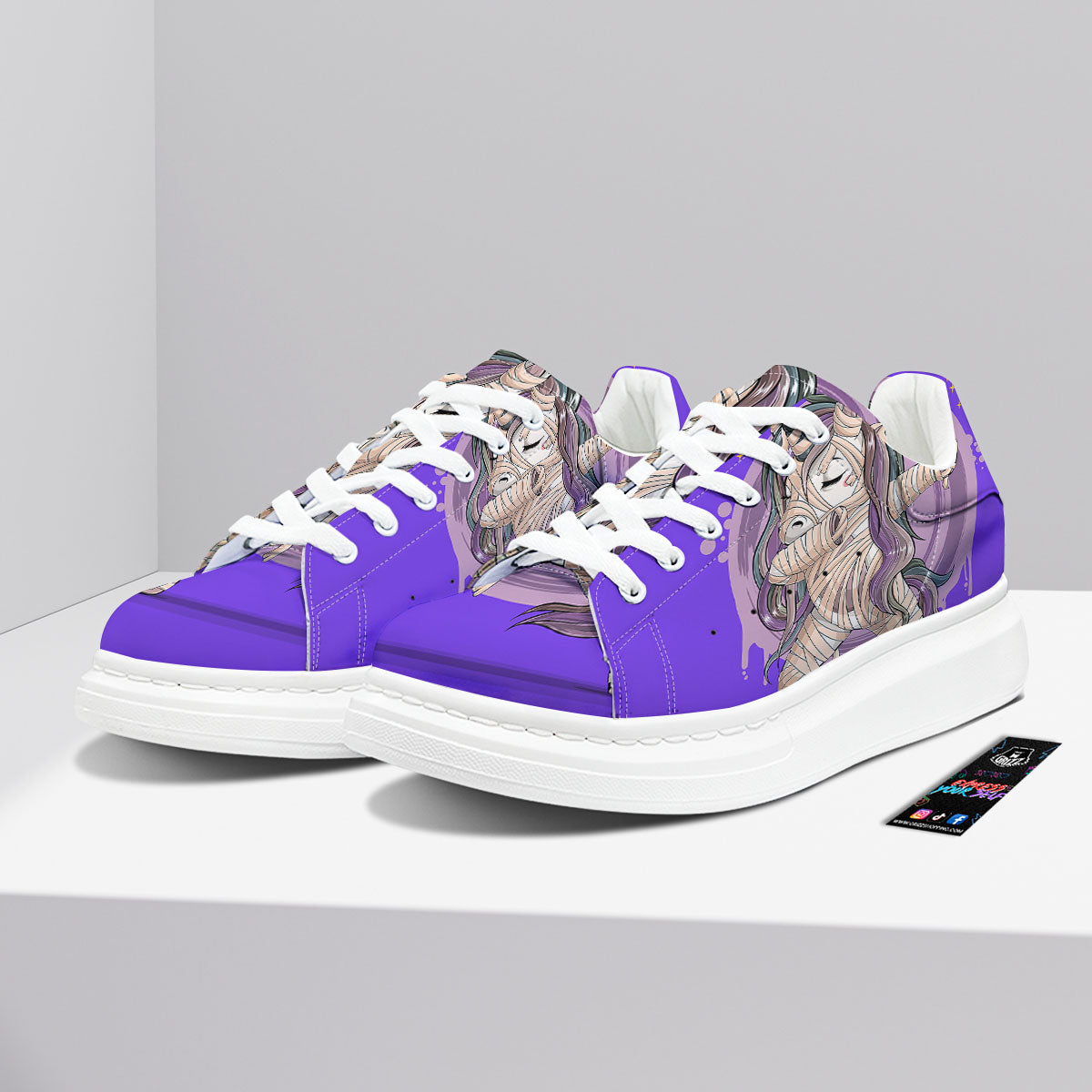 Mummy Unicorn Dap Print Platform Shoes-grizzshop