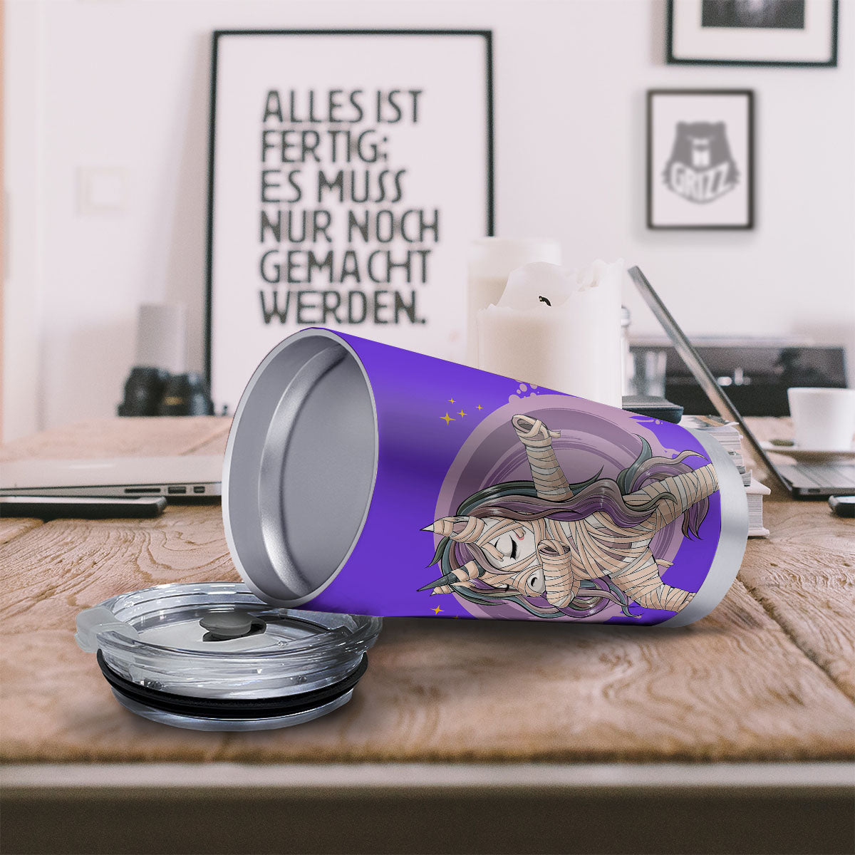 Mummy Unicorn Dap Print Tumbler-grizzshop