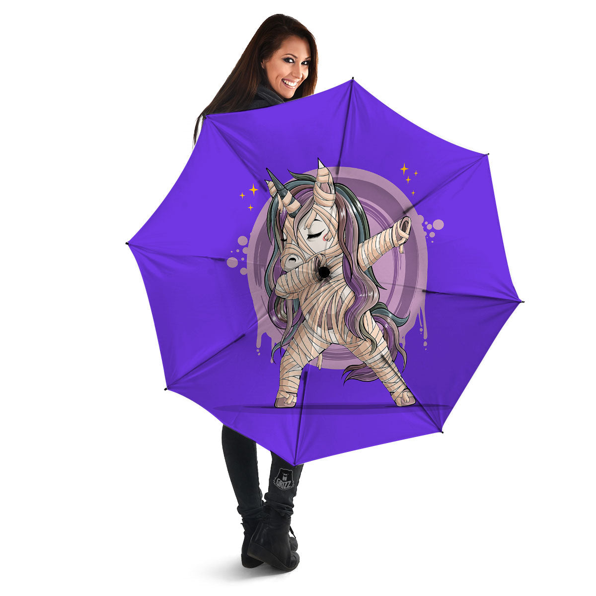 Mummy Unicorn Dap Print Umbrella-grizzshop