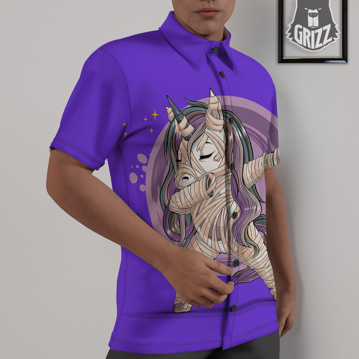 Mummy Unicorn Dap Print Untucked Shirts-grizzshop
