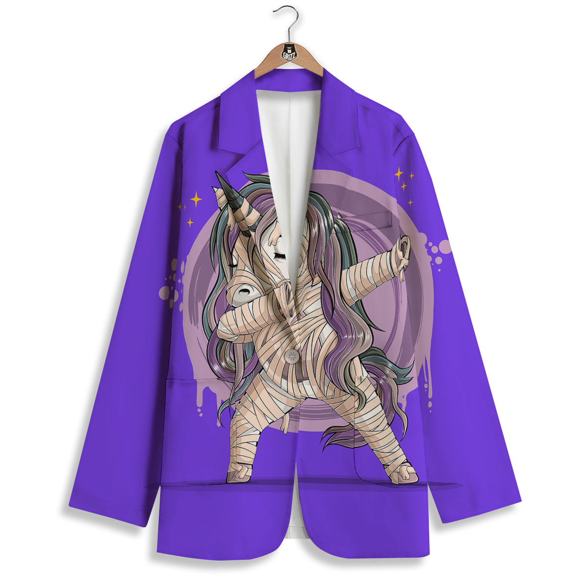 Mummy Unicorn Dap Print Women's Blazer-grizzshop
