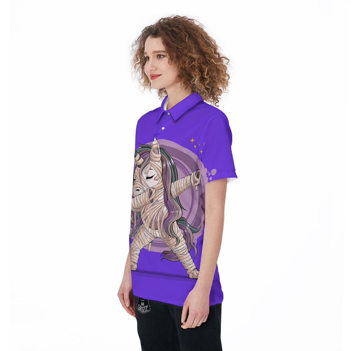 Mummy Unicorn Dap Print Women's Golf Shirts-grizzshop
