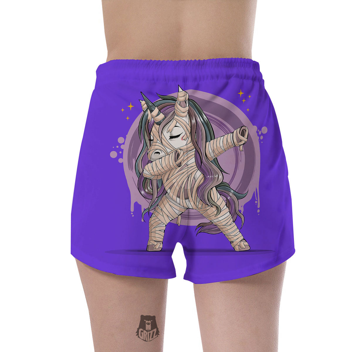 Mummy Unicorn Dap Print Women's Shorts-grizzshop