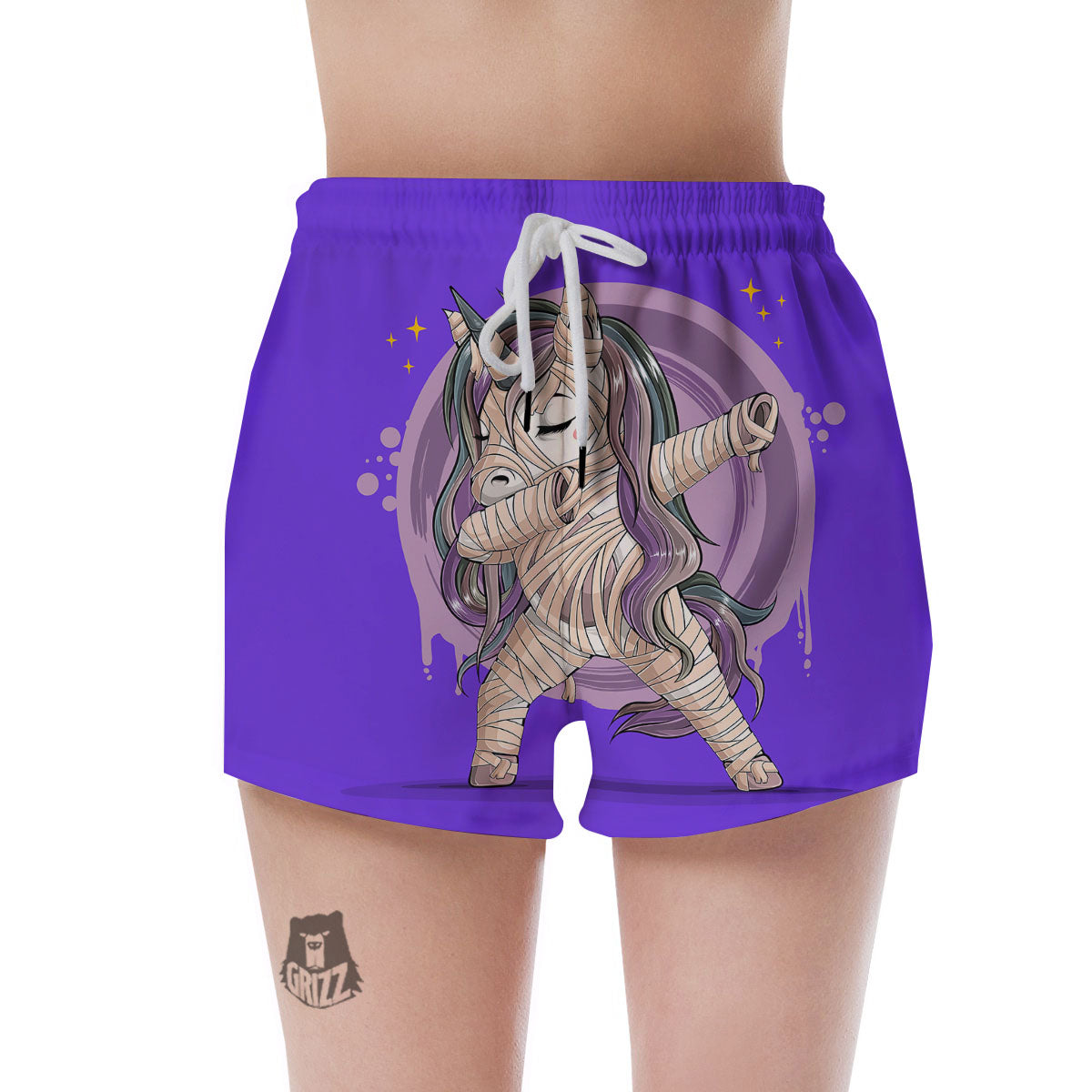 Mummy Unicorn Dap Print Women's Shorts-grizzshop