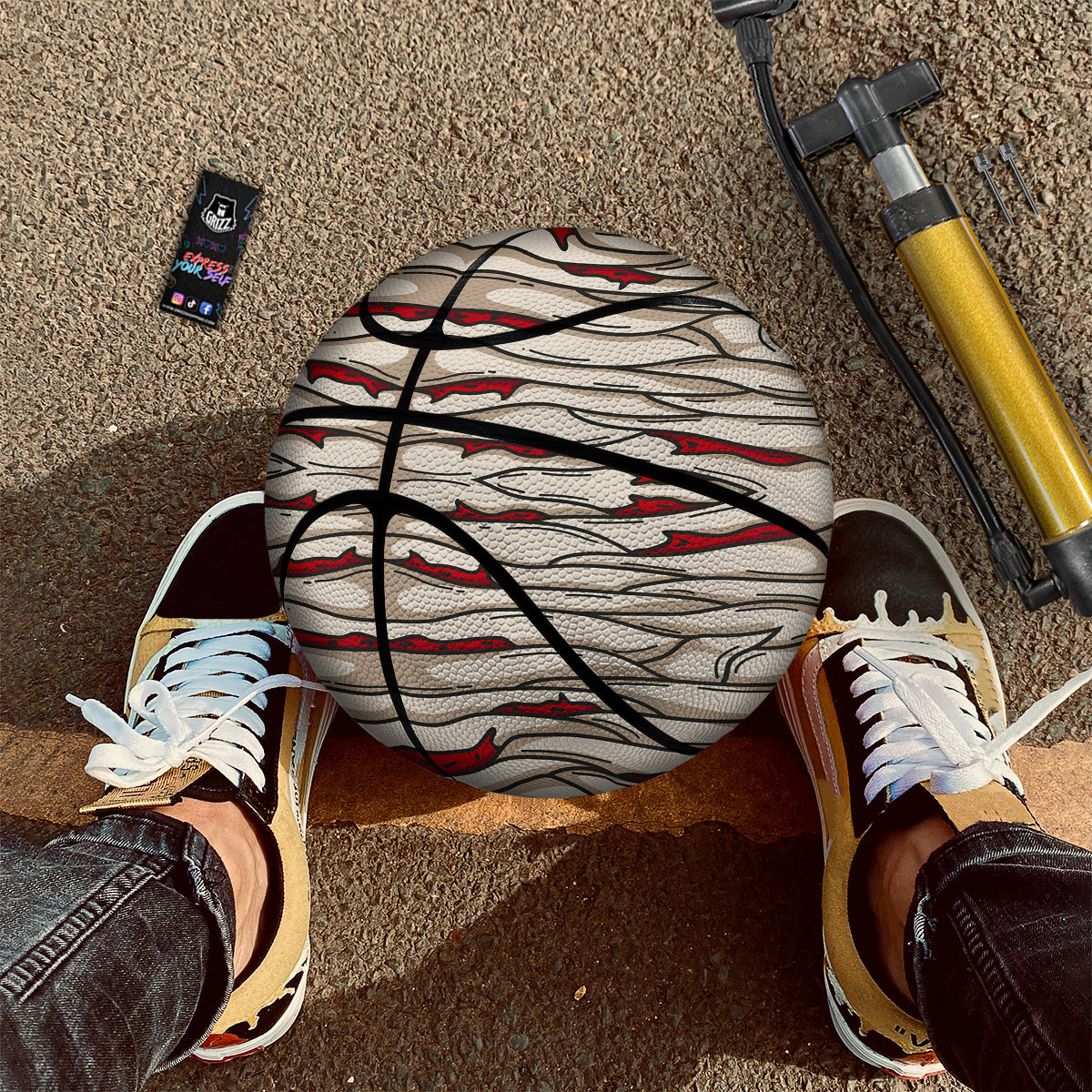 Mummy Bandage Print Pattern Basketball