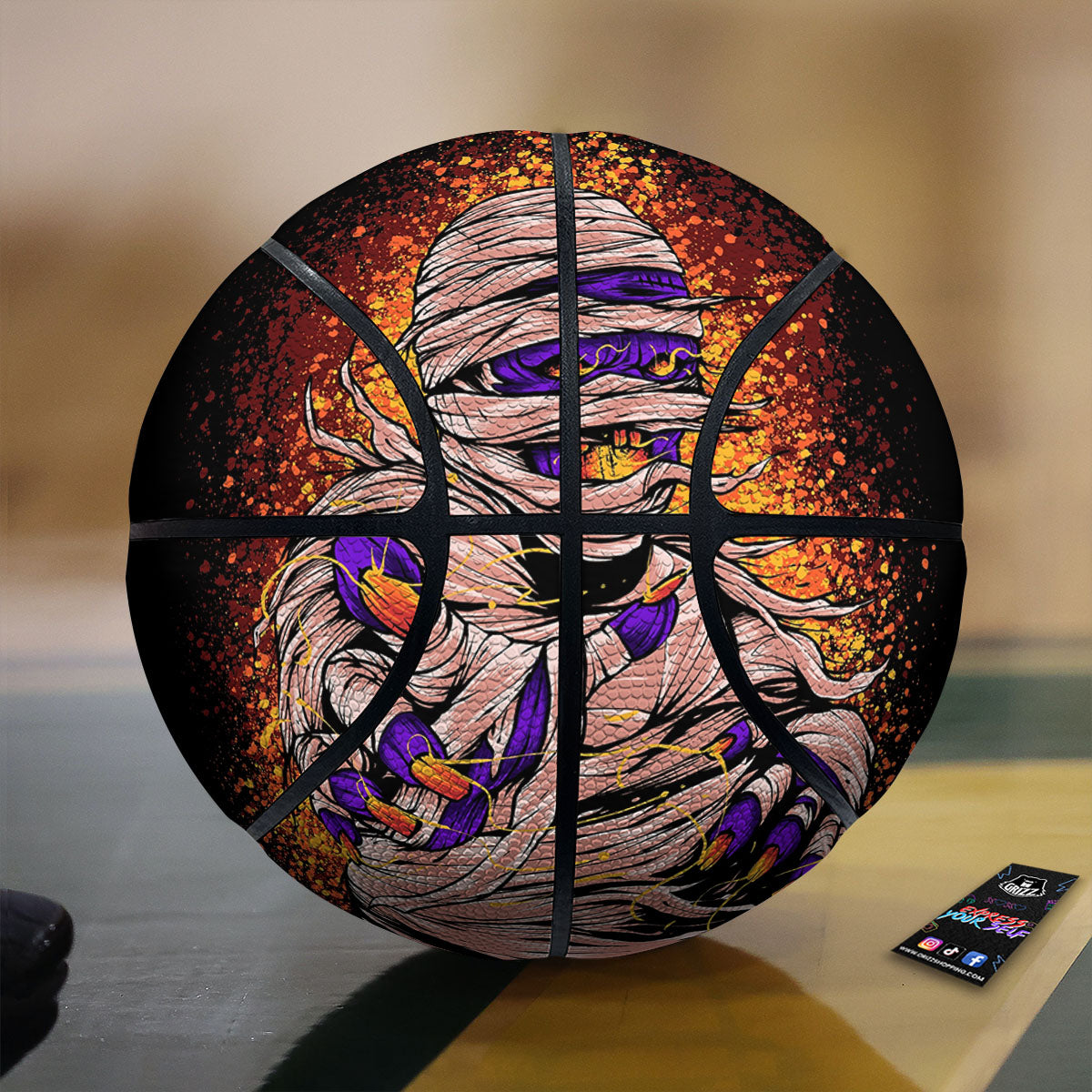 Mummy Halloween Print Basketball