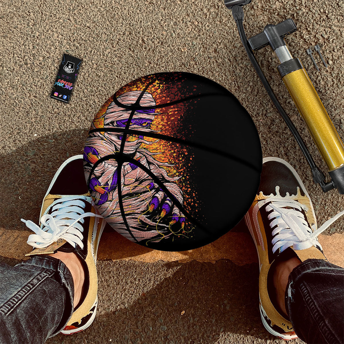 Mummy Halloween Print Basketball
