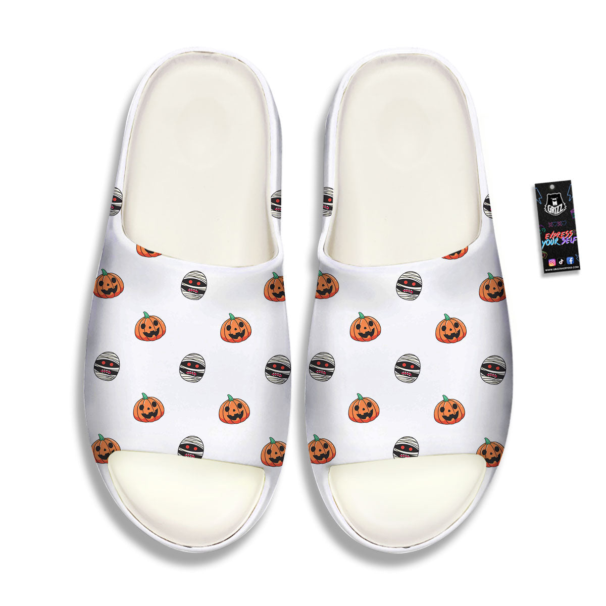 Mummy Halloween Print Pattern Sandals-grizzshop