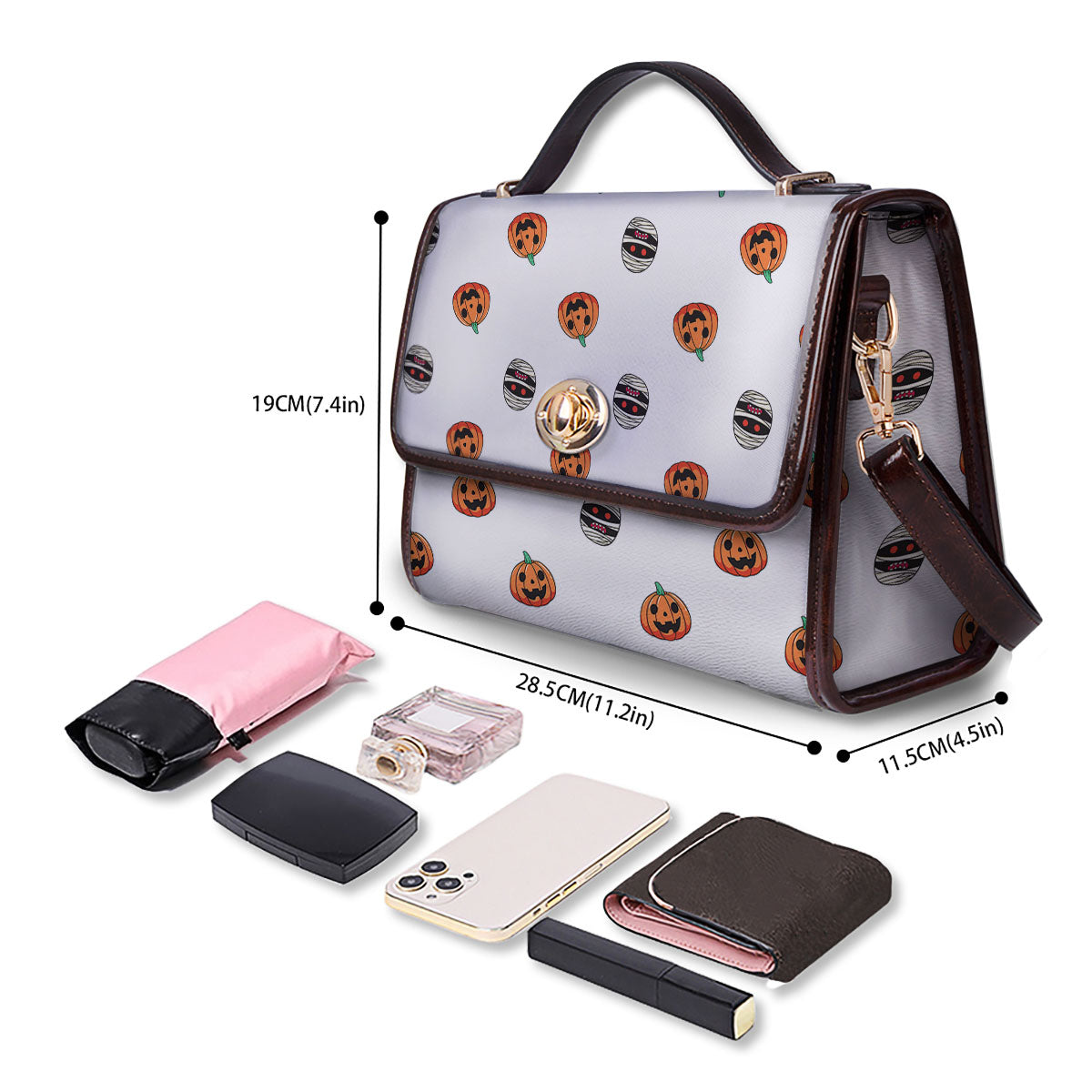 Mummy Halloween Print Pattern Women's Satchel Bag