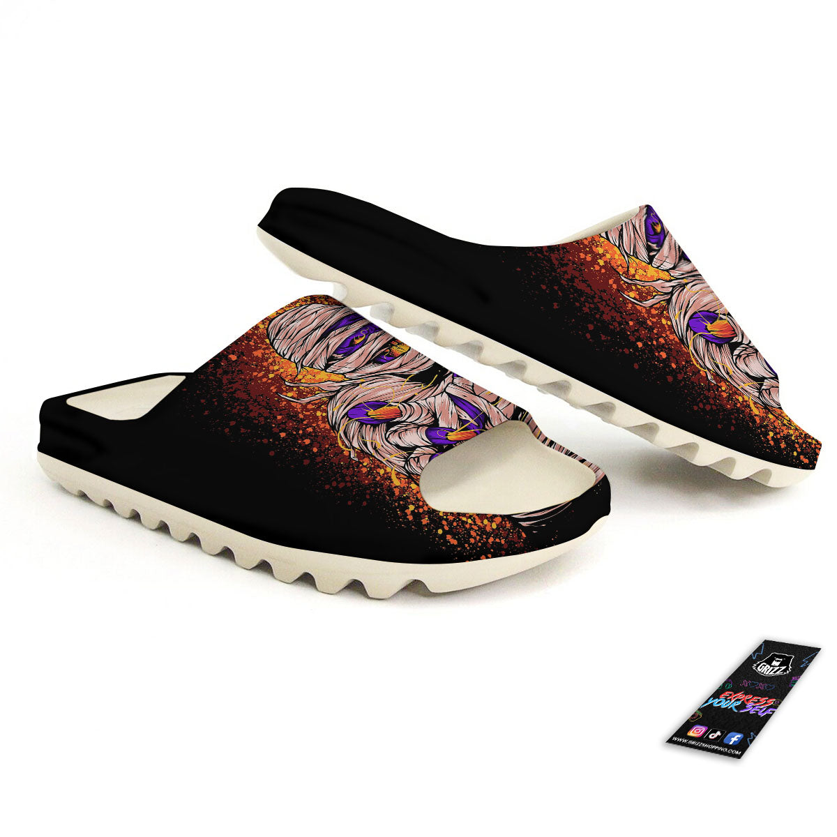 Mummy Halloween Print Sandals-grizzshop