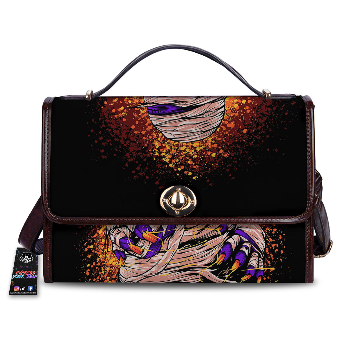 Mummy Halloween Print Women's Satchel Bag