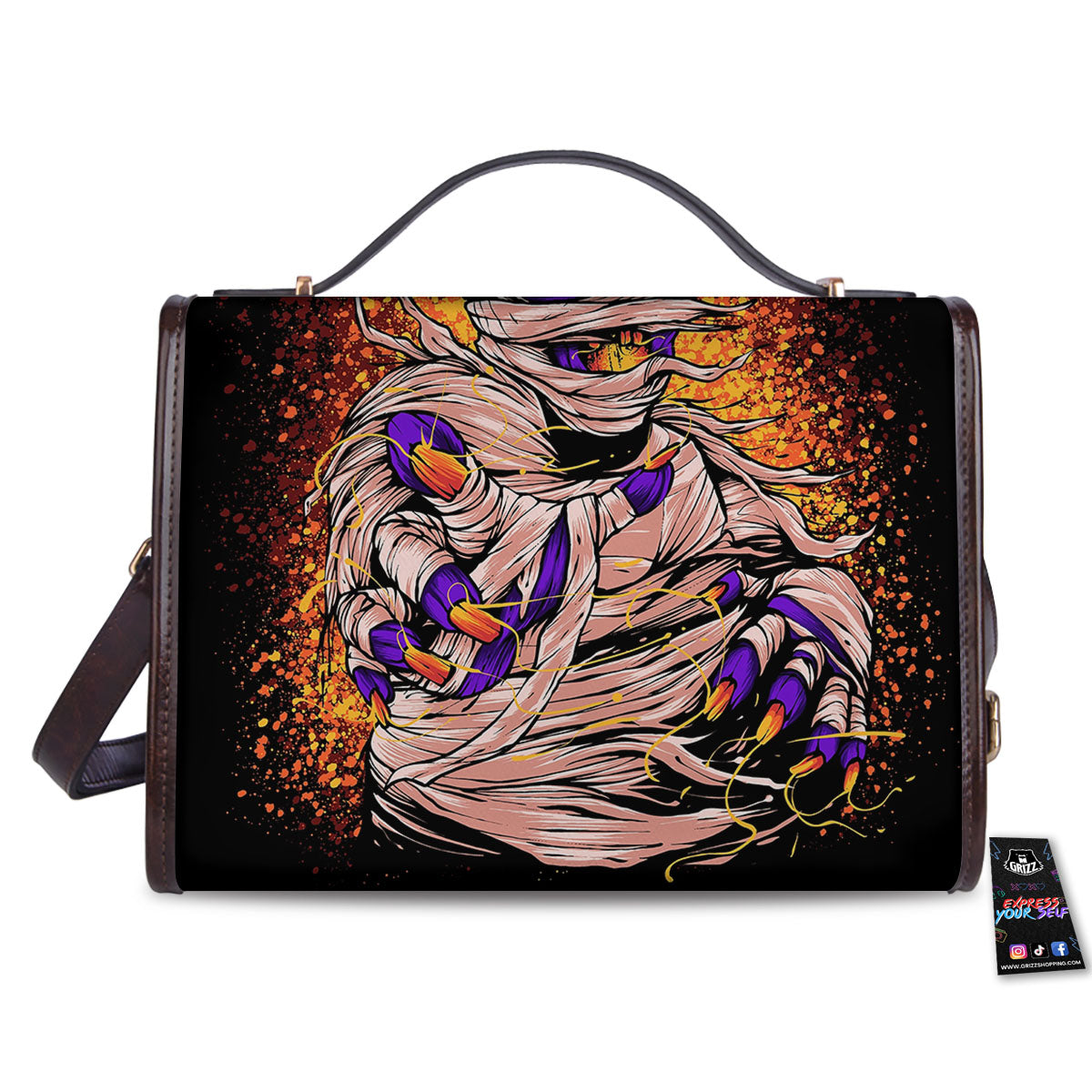 Mummy Halloween Print Women's Satchel Bag