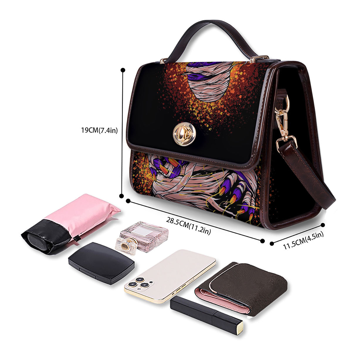 Mummy Halloween Print Women's Satchel Bag