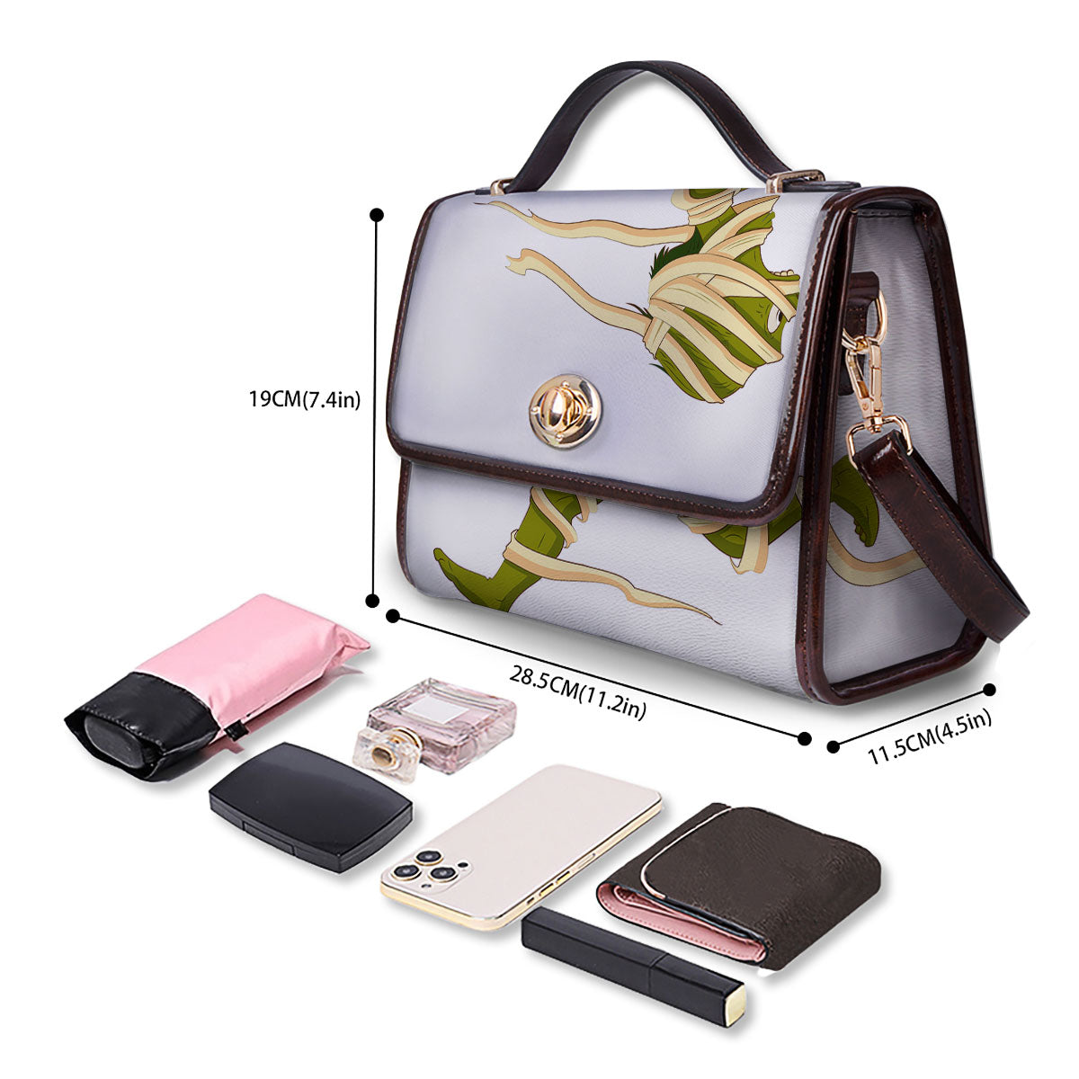 Mummy Running Print Women's Satchel Bag