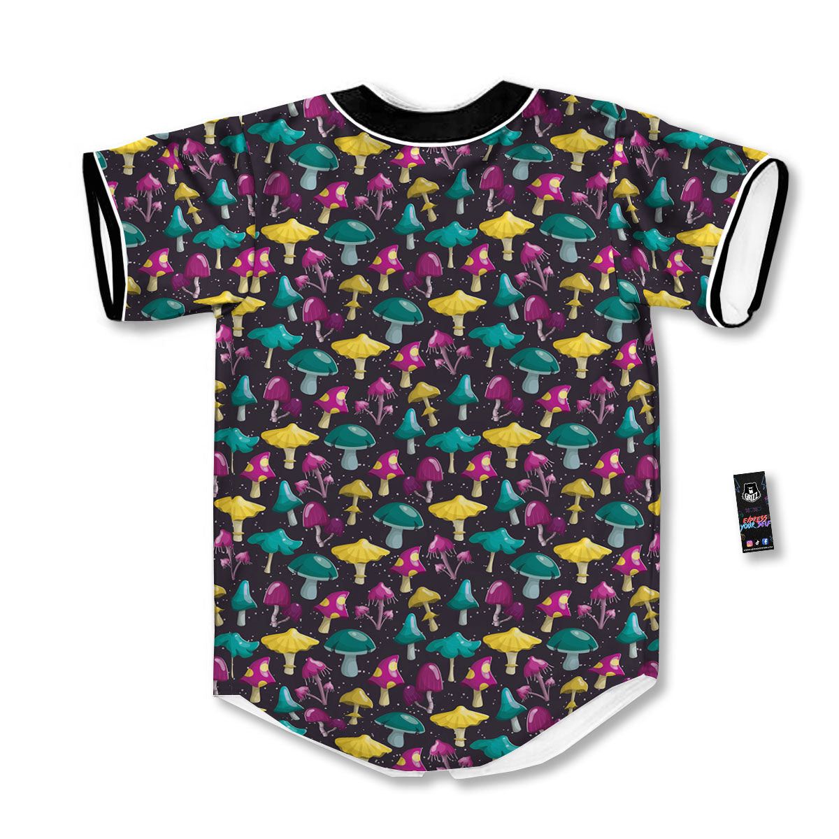 Mushroom Cartoon Print Pattern Baseball Jersey-grizzshop