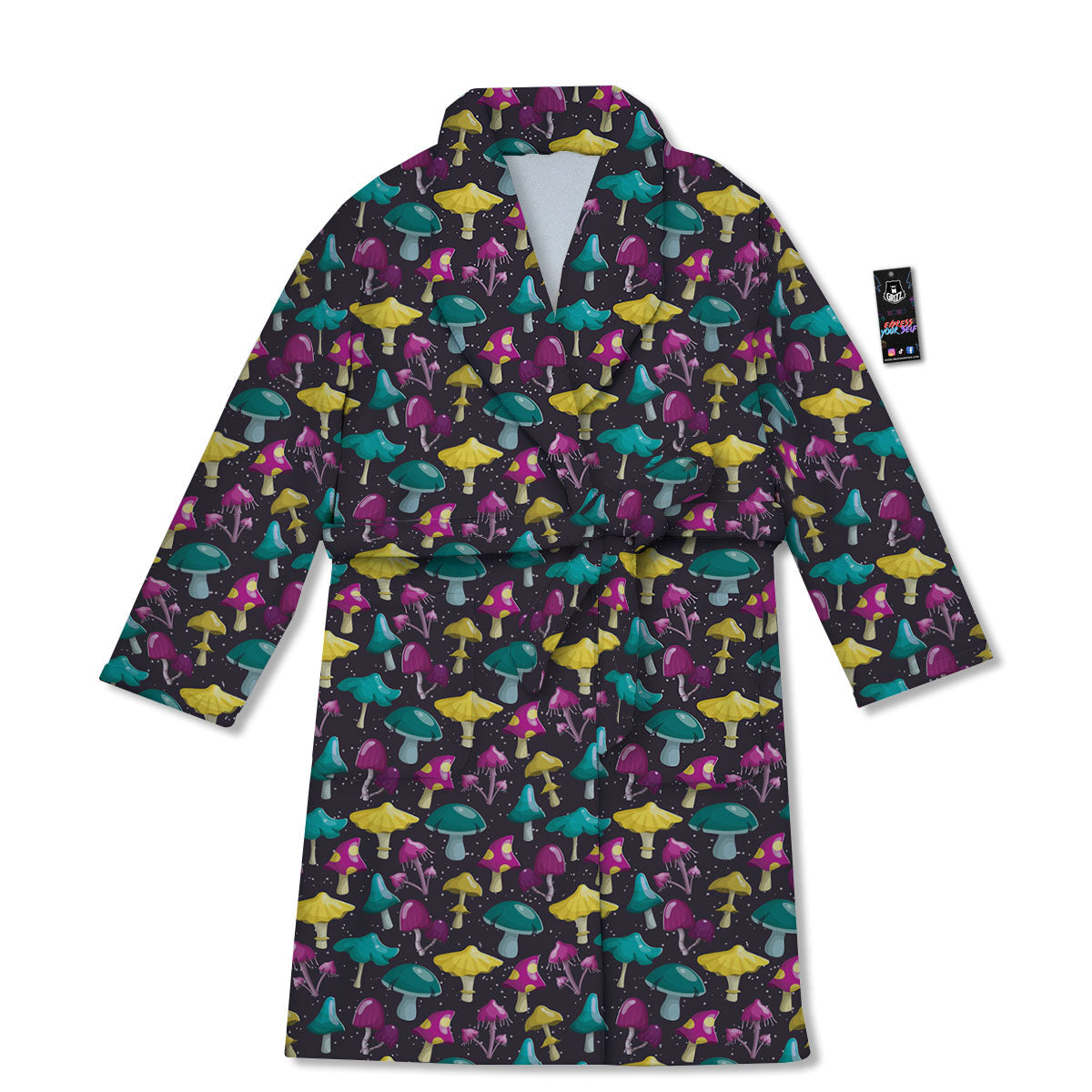 Mushroom Cartoon Print Pattern Bathrobe-grizzshop