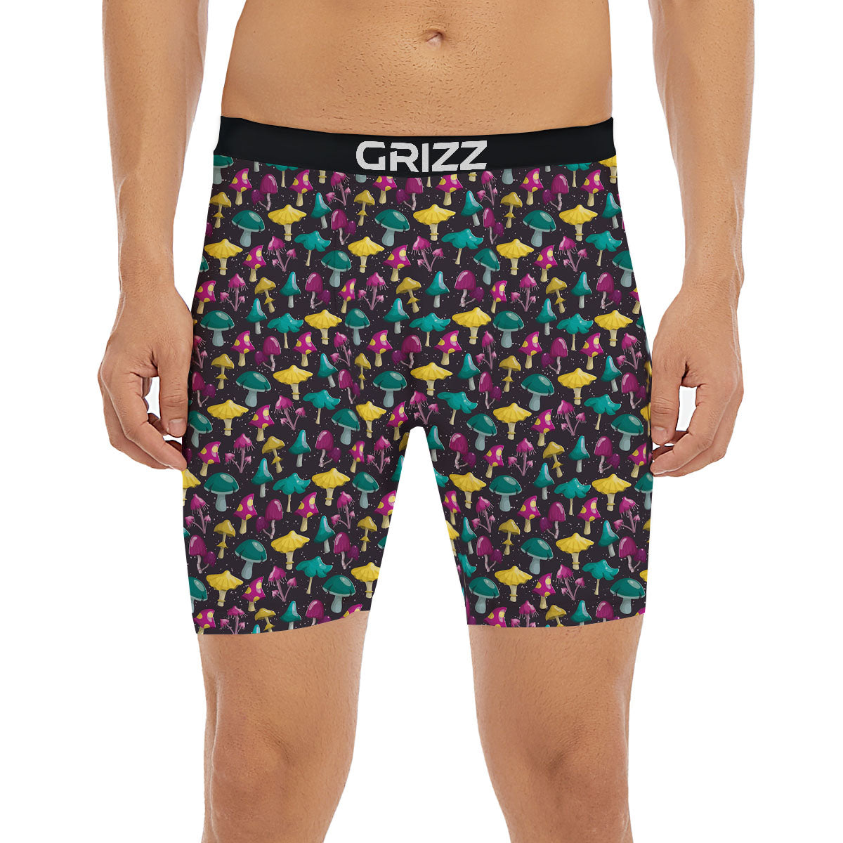 Mushroom Cartoon Print Pattern Boxer Briefs-grizzshop