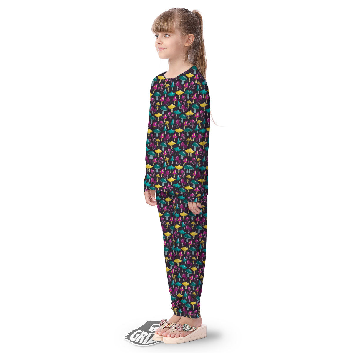 Mushroom Cartoon Print Pattern Kid's Pajamas-grizzshop