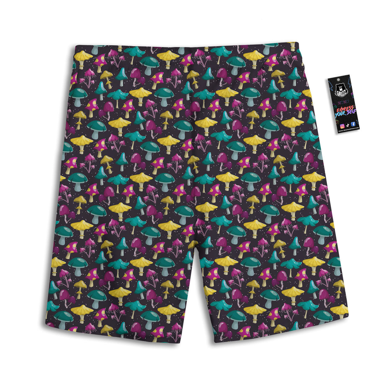 Mushroom Cartoon Print Pattern Men's Athletic Shorts
