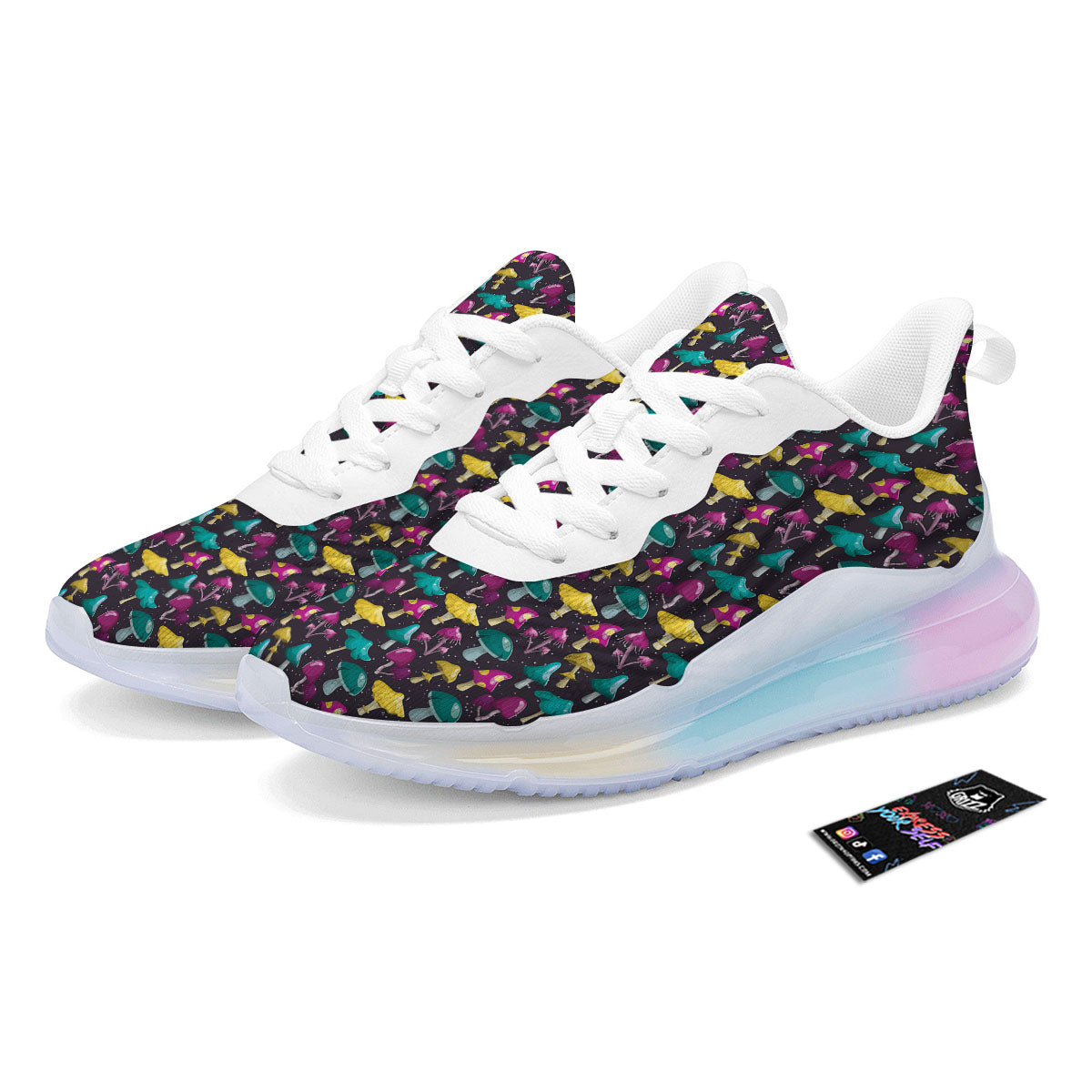 Mushroom Cartoon Print Pattern Running Sneakers-grizzshop
