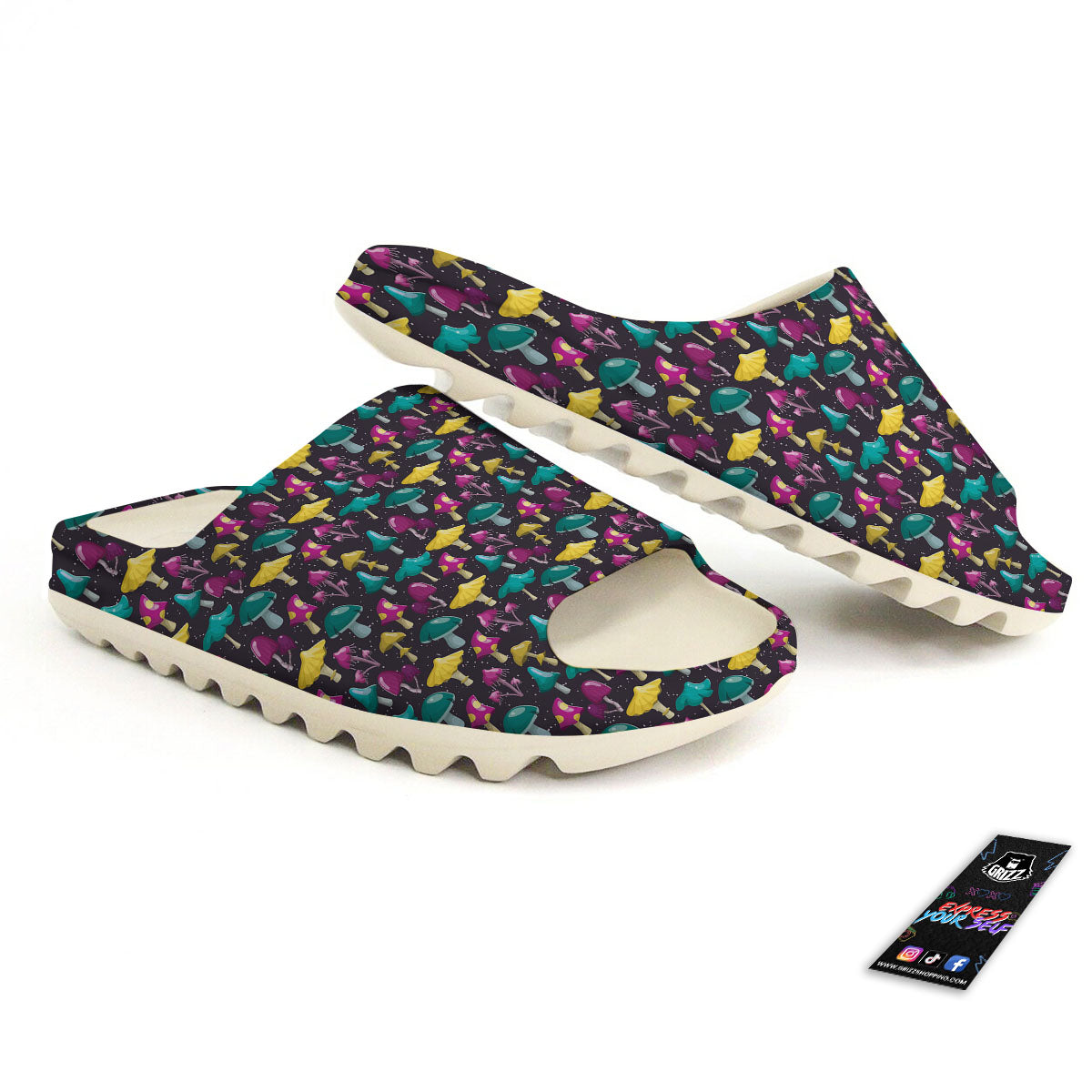 Mushroom Cartoon Print Pattern Sandals-grizzshop