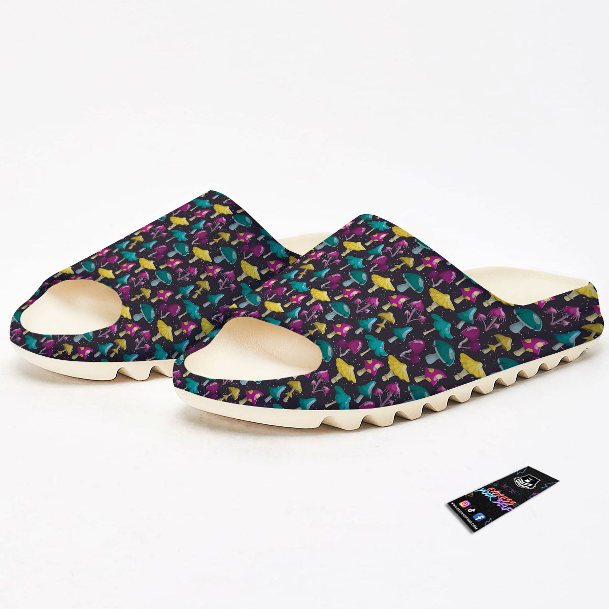 Mushroom Cartoon Print Pattern Sandals-grizzshop