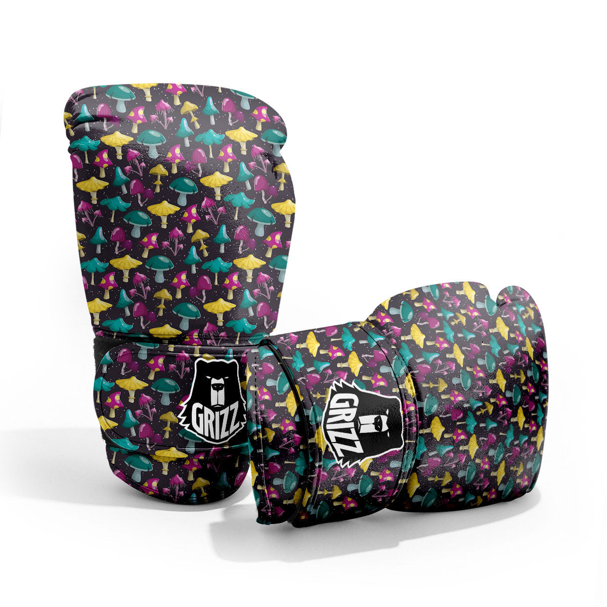 Mushroom Cartoon Print Pattern Pro Boxing Glove