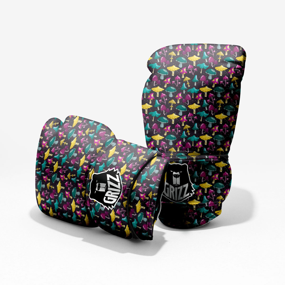 Mushroom Cartoon Print Pattern Pro Boxing Glove