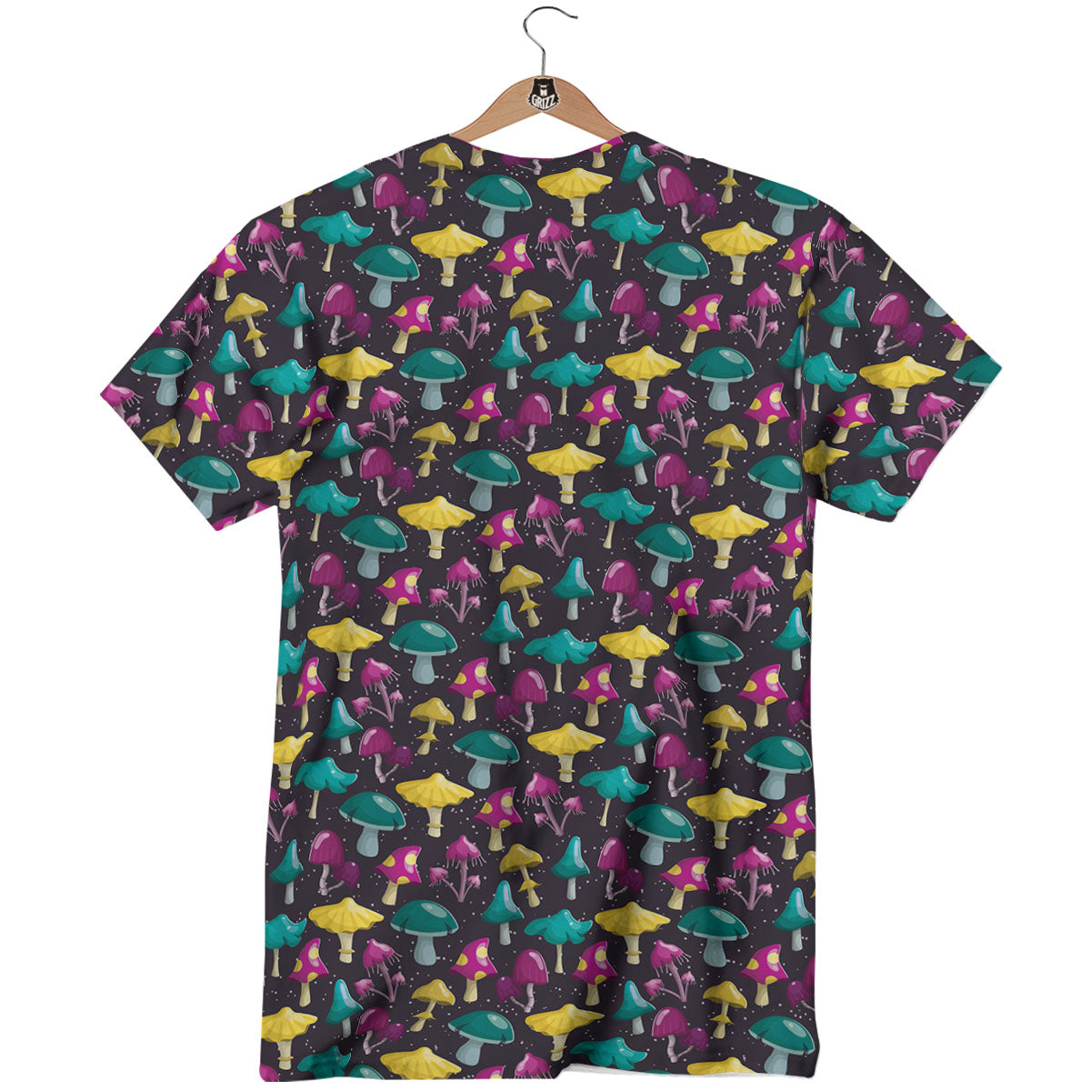 Mushroom Cartoon Print Pattern T-Shirt-grizzshop