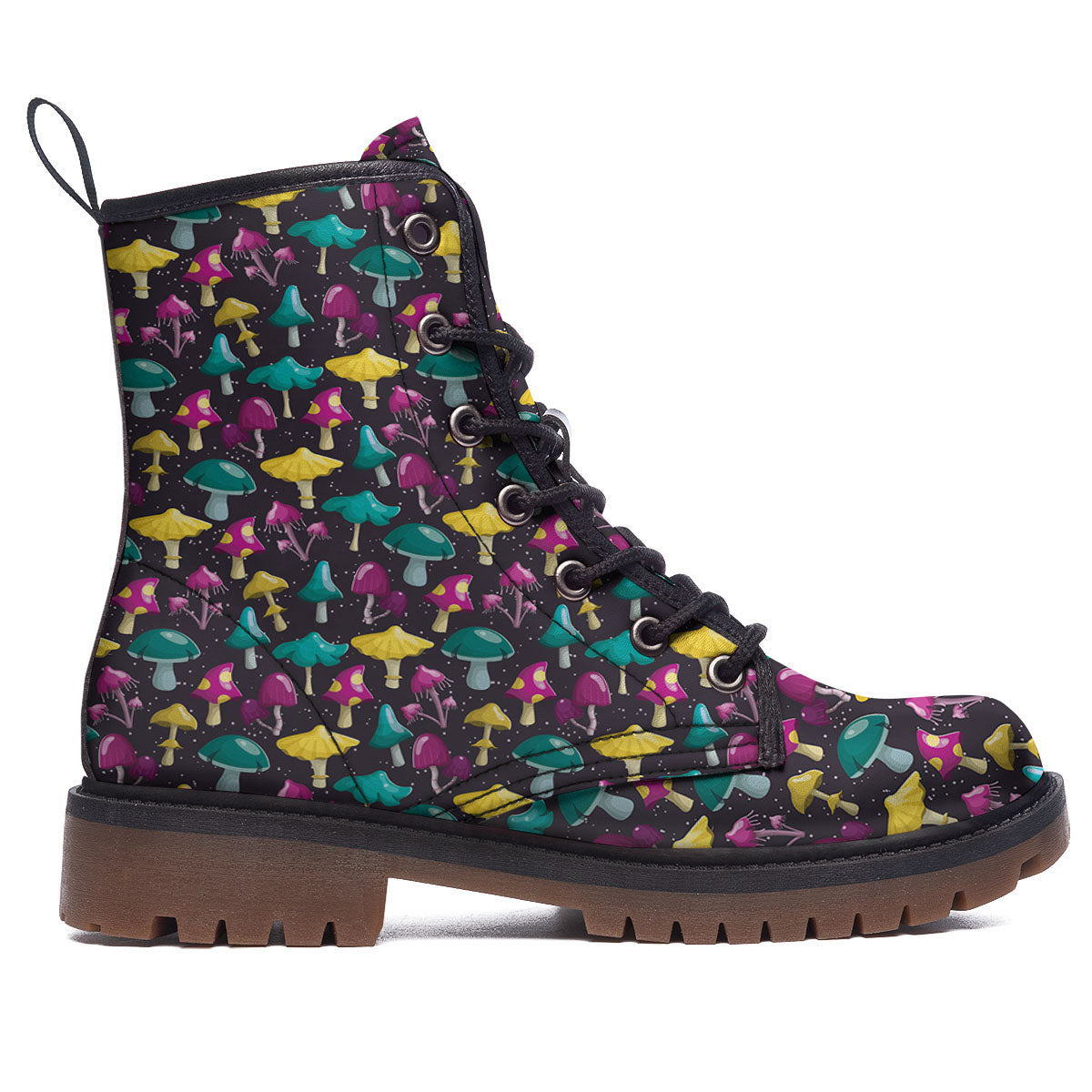 Mushroom Cartoon Print Pattern Work Boots-grizzshop