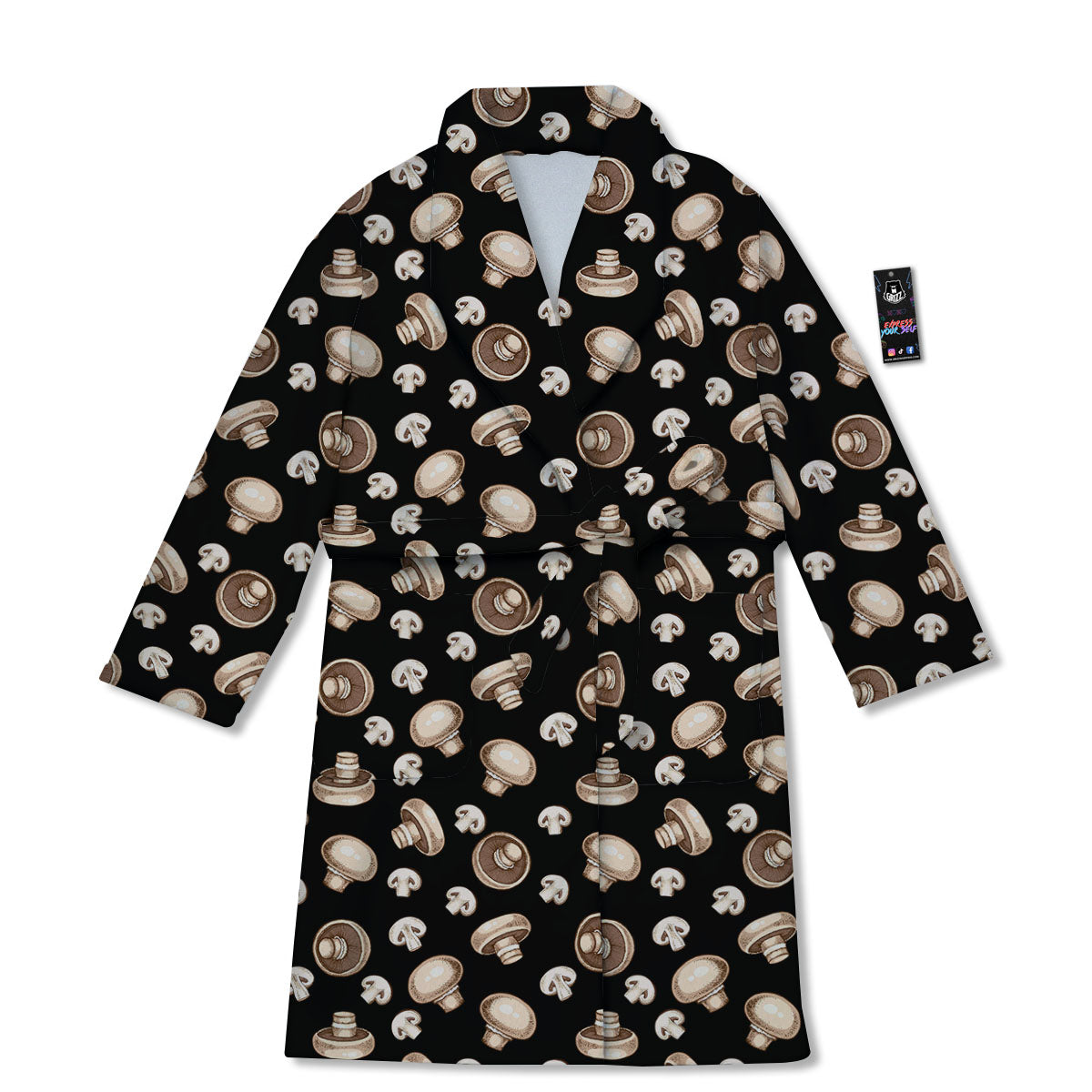Mushroom Champignon Print Pattern Bathrobe-grizzshop
