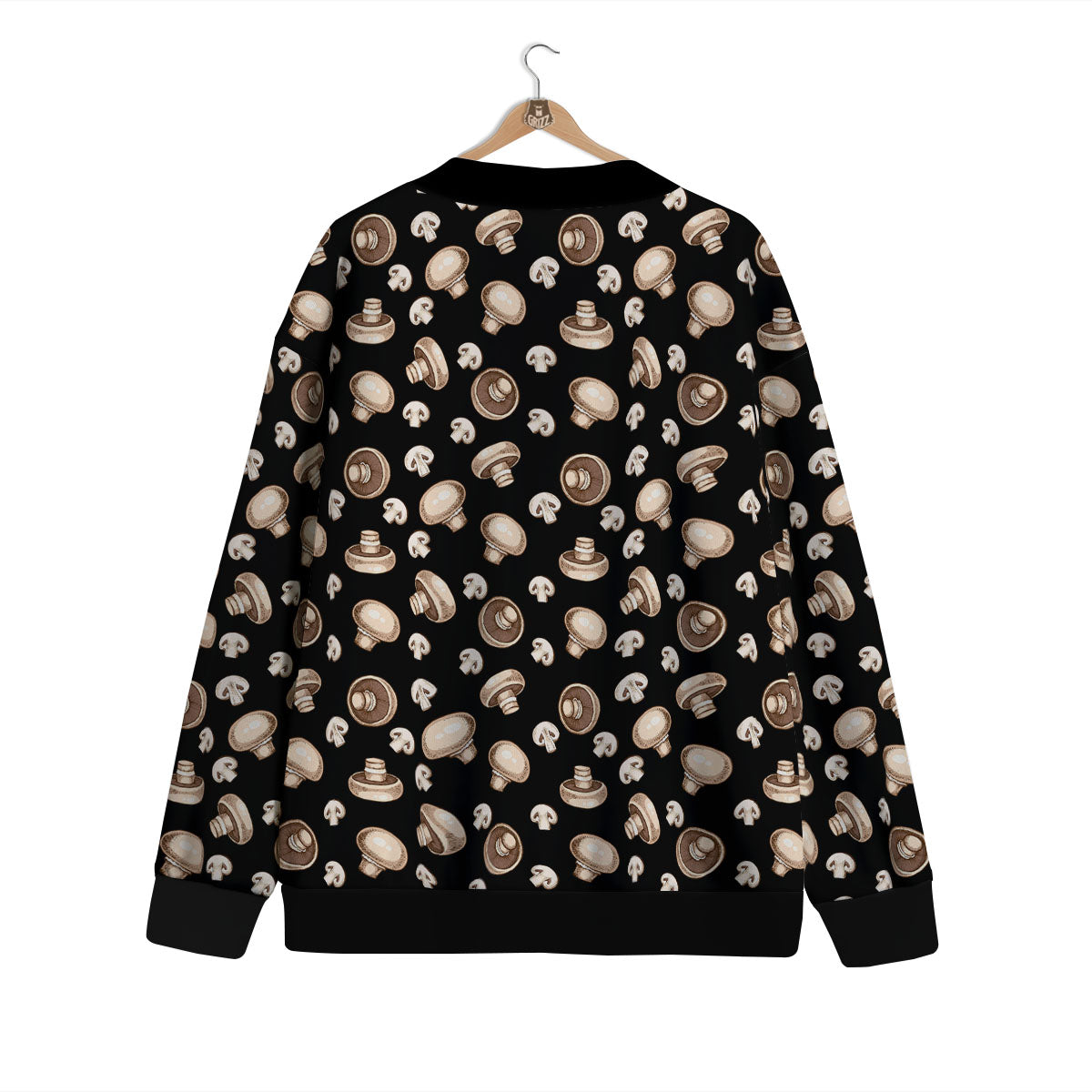 Mushroom Champignon Print Pattern Cardigan-grizzshop
