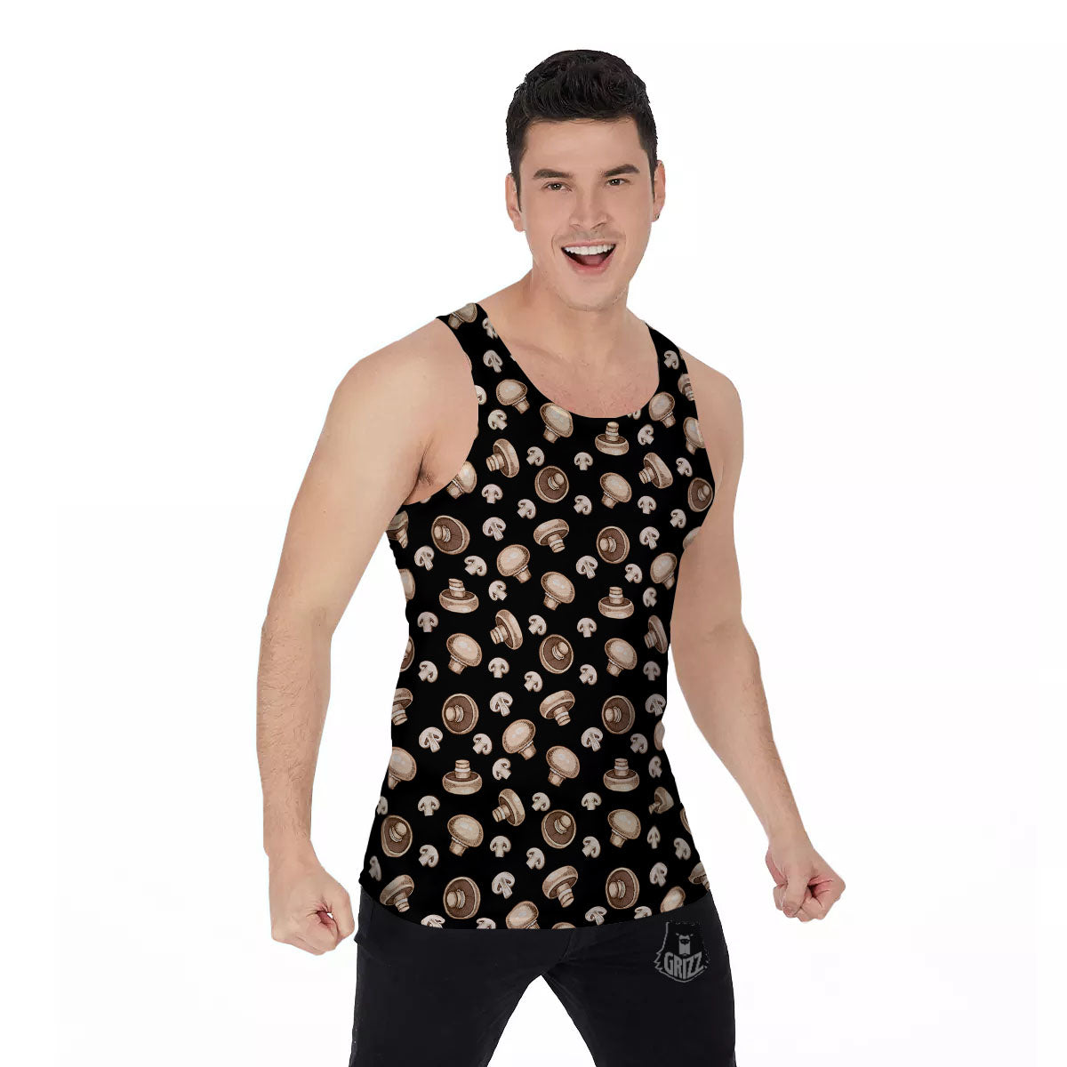 Mushroom Champignon Print Pattern Men's Tank Top-grizzshop