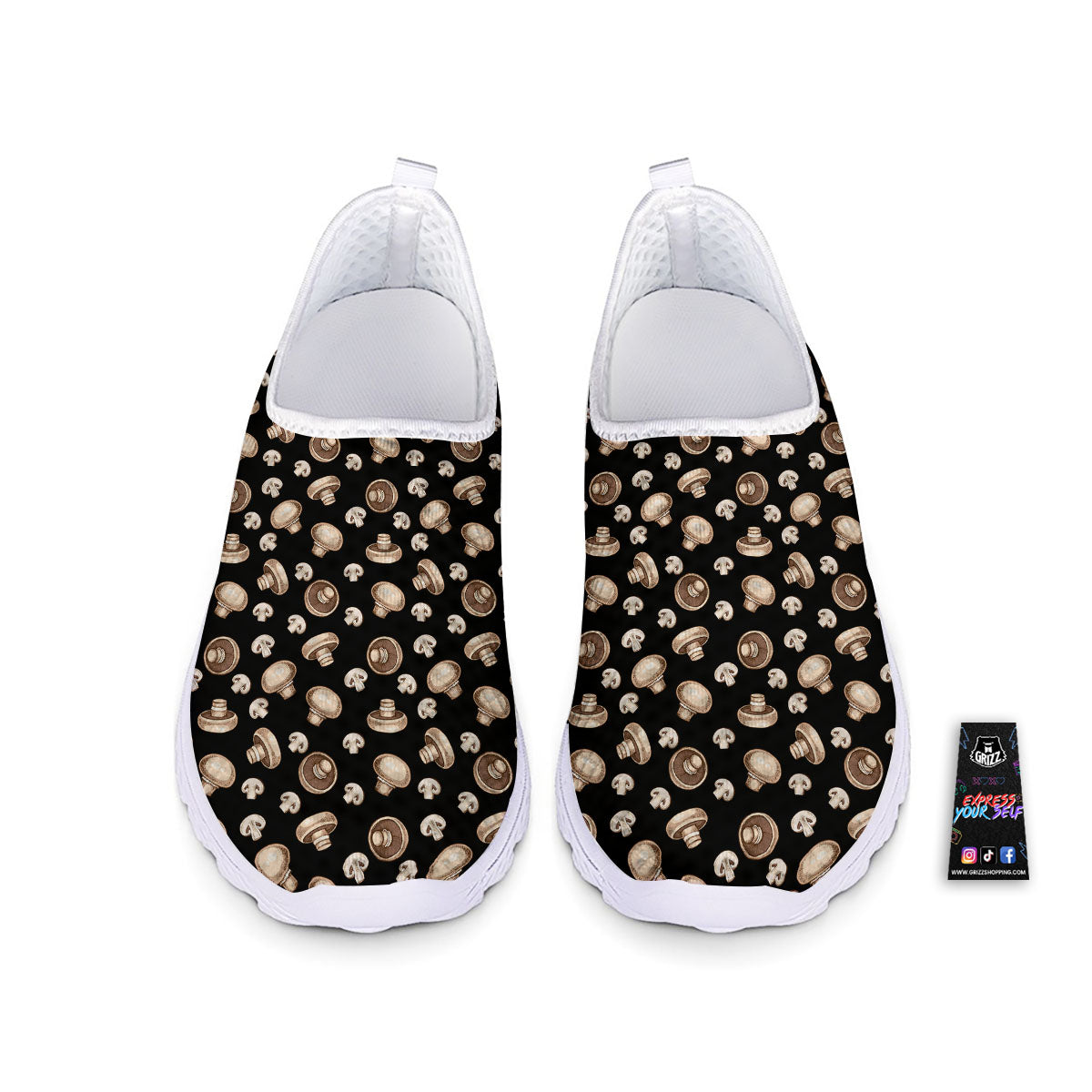 Mushroom Champignon Print Pattern Nurse Shoes-grizzshop