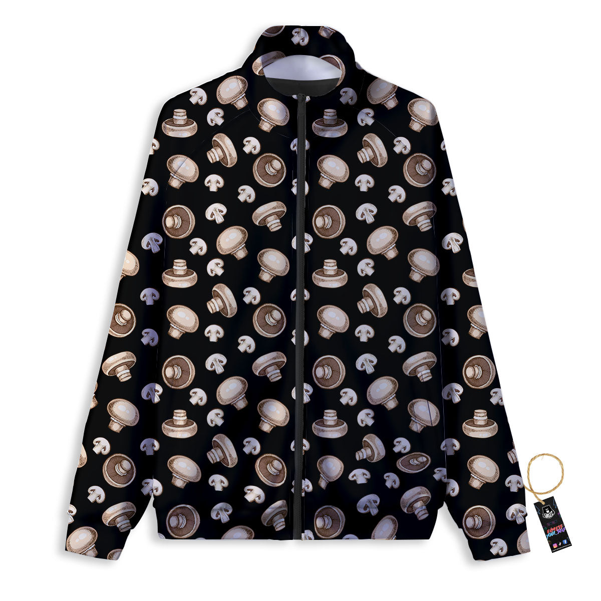 Mushroom Champignon Print Pattern Track Jacket-grizzshop