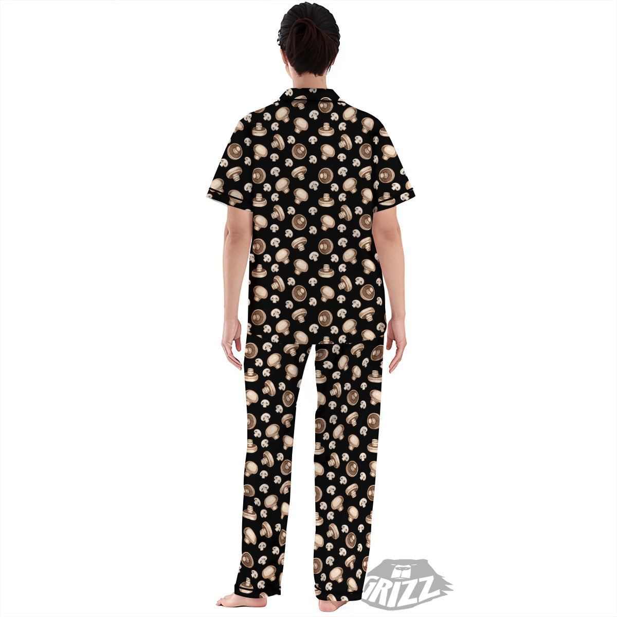 Mushroom Champignon Print Pattern Women's Pajamas Set-grizzshop