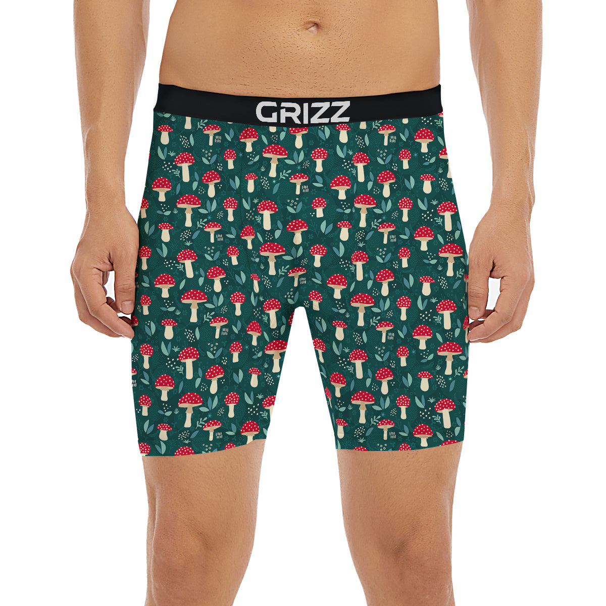 Mushroom Cute Print Pattern Boxer Briefs-grizzshop