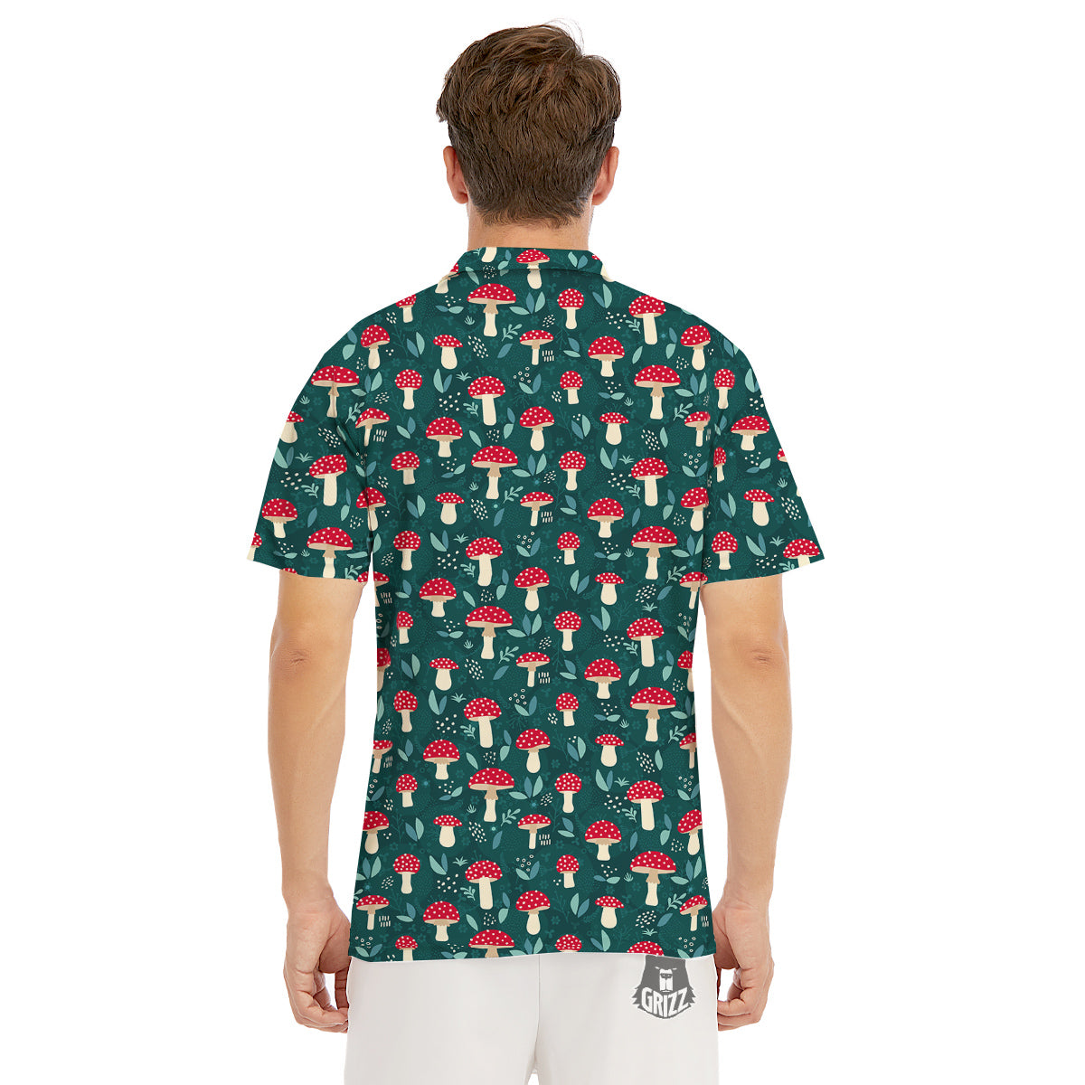 Mushroom Cute Print Pattern Men's Golf Shirts-grizzshop
