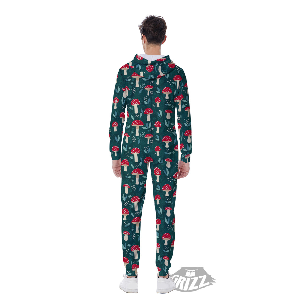 Mushroom Cute Print Pattern Men's Jumpsuit-grizzshop