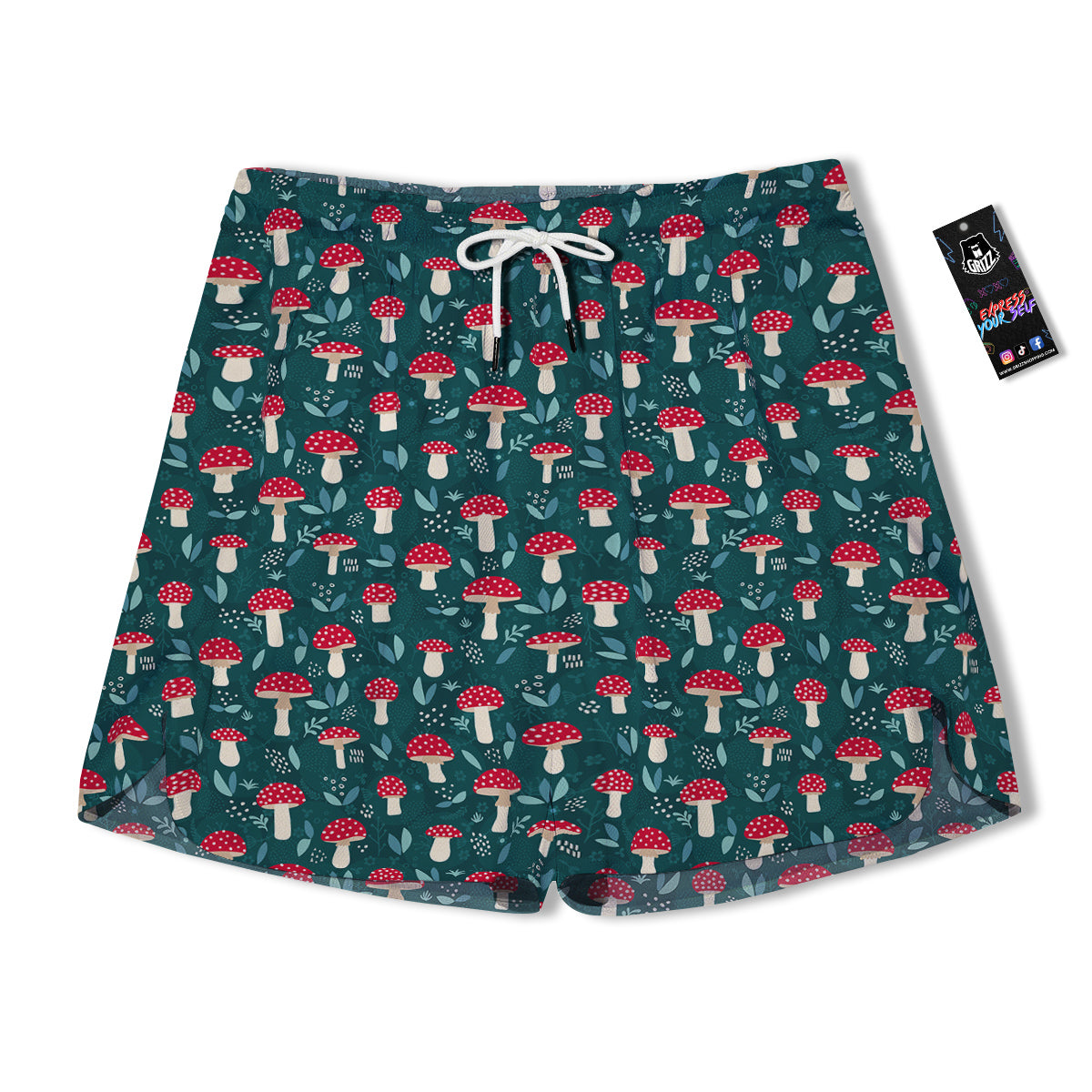 Mushroom Cute Print Pattern Men's Running Shorts-grizzshop