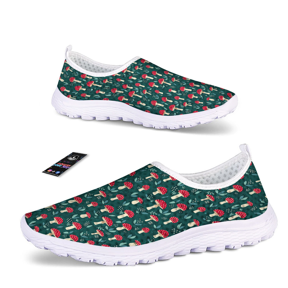 Mushroom Cute Print Pattern Nurse Shoes-grizzshop