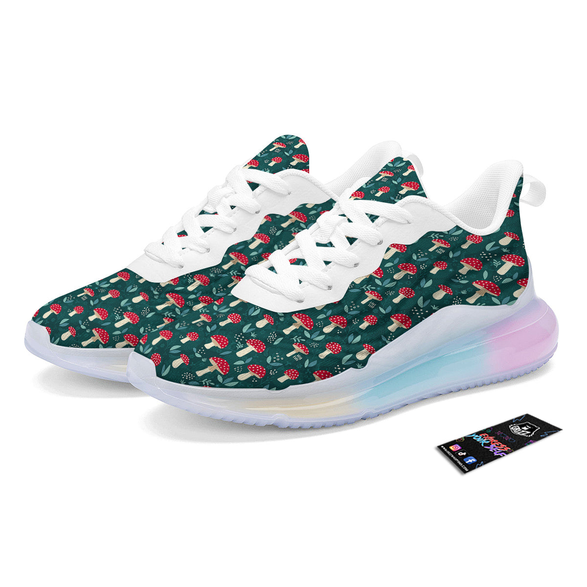 Mushroom Cute Print Pattern Running Sneakers-grizzshop