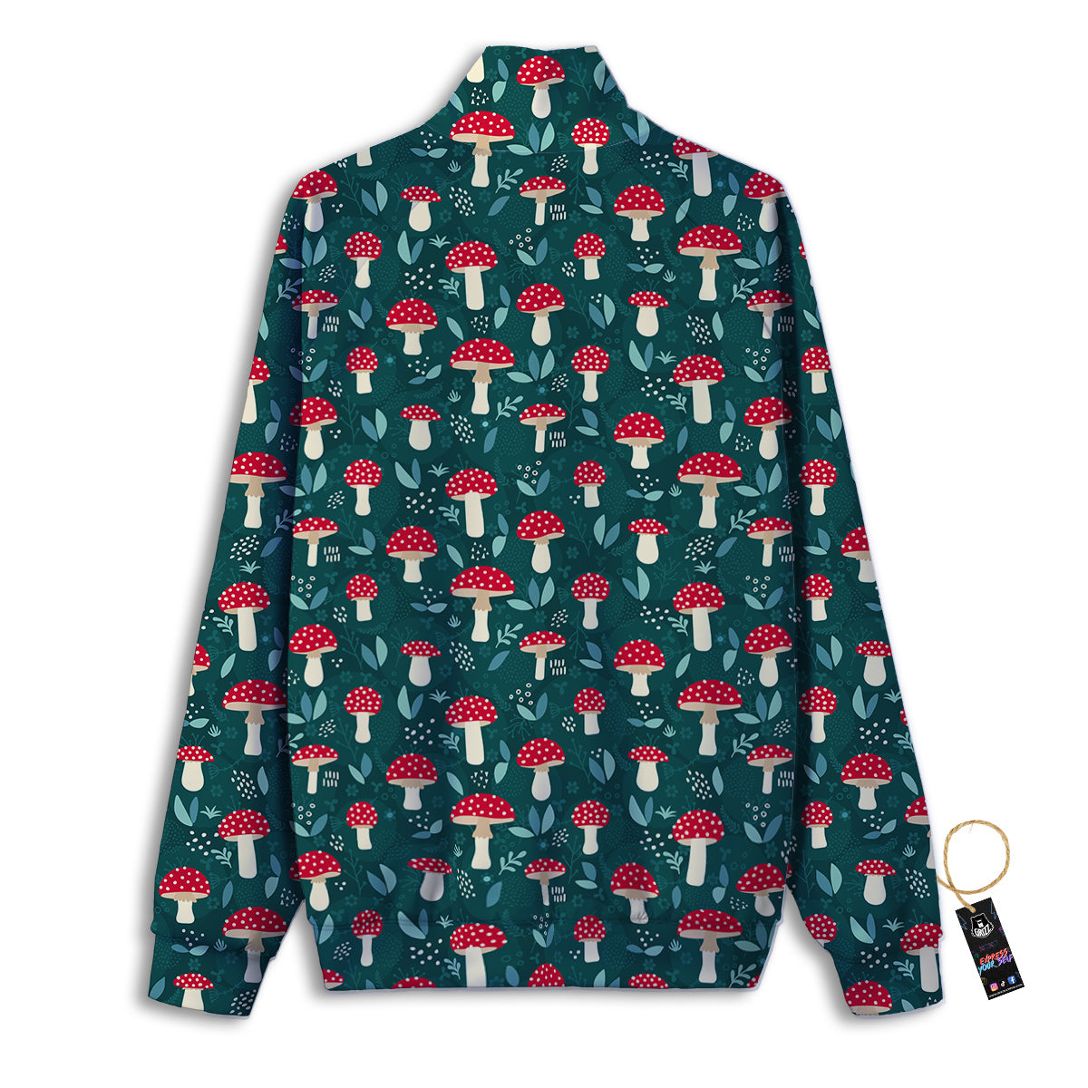 Mushroom Cute Print Pattern Track Jacket-grizzshop
