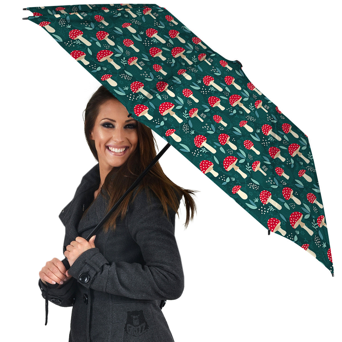 Mushroom Cute Print Pattern Umbrella-grizzshop