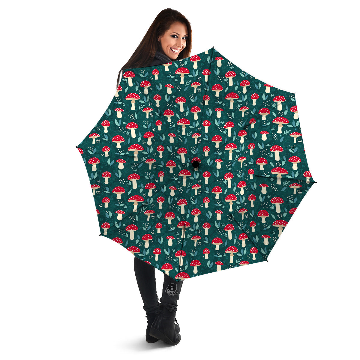 Mushroom Cute Print Pattern Umbrella-grizzshop