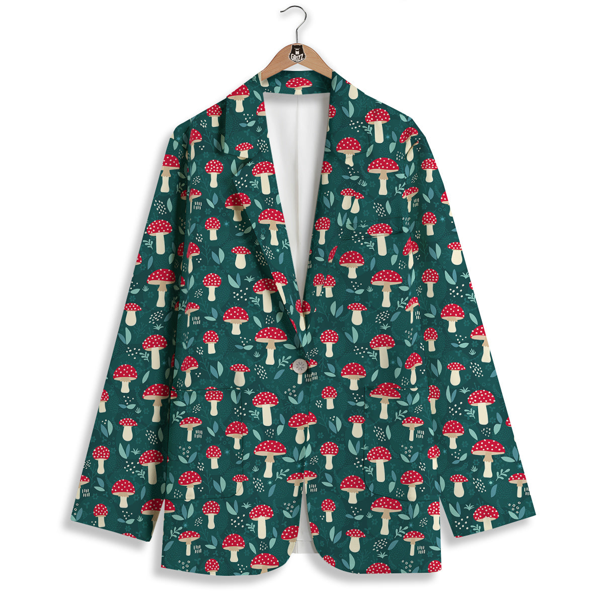 Mushroom Cute Print Pattern Women's Blazer-grizzshop