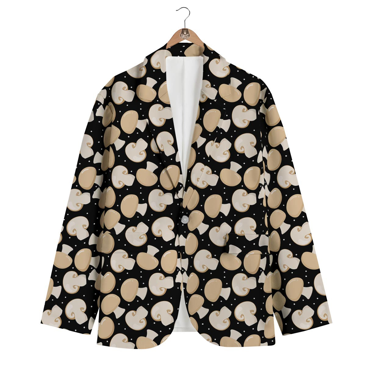 Mushroom Print Pattern Men's Blazer-grizzshop