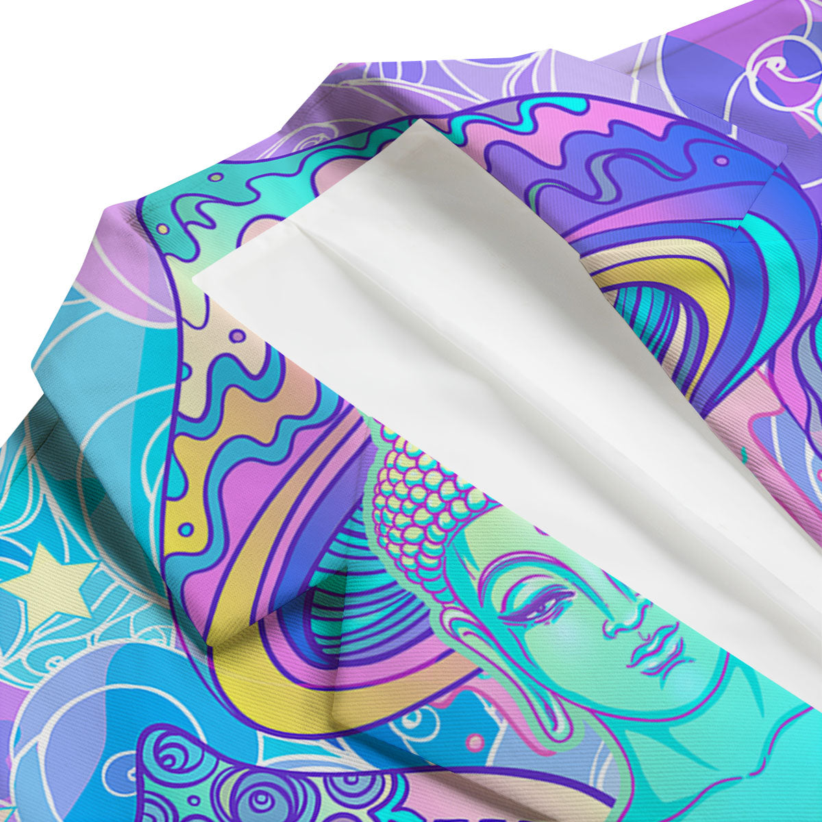 Mushroom Psychedelic Buddha Men's Blazer-grizzshop