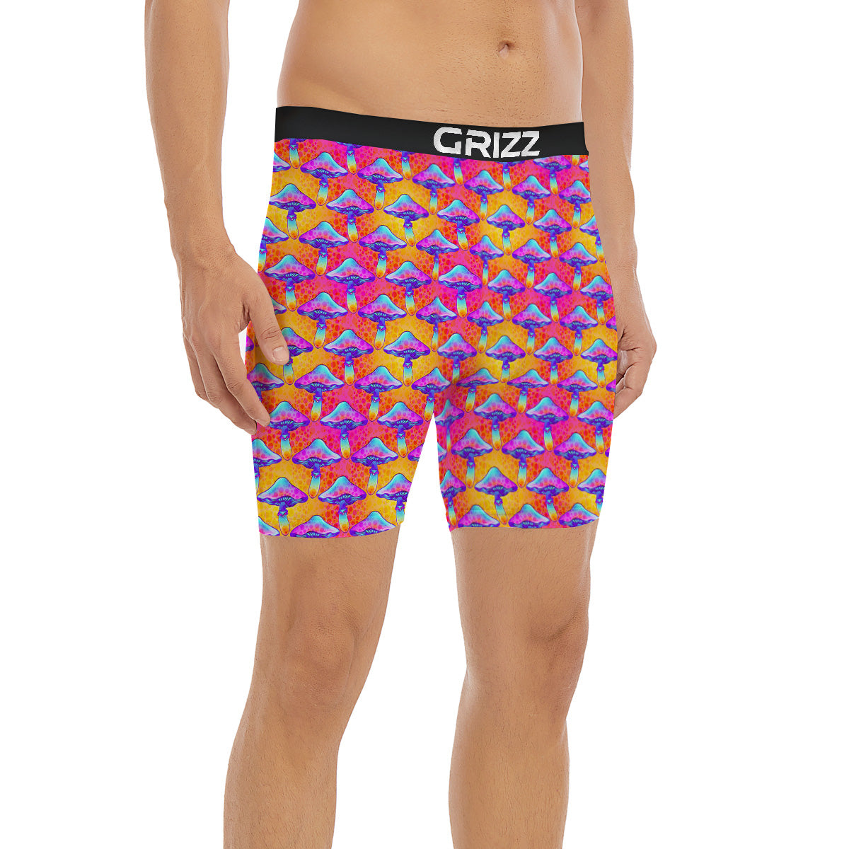 Mushroom Psychedelic Hippie Print Pattern Boxer Briefs-grizzshop
